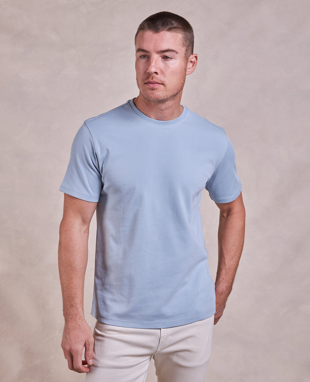 The Luxe Supima - Crew Neck SS Tee - Hudson Blue